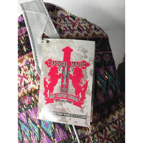 NEW Tanner Mark Cowboy Western Boot TML37001 Purple Serape Aztec Glitter Sz 7.5 - Picture 11 of 16